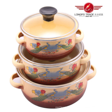 Pot de cuisine en émail en coton 3PCS